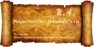 Mayerhoffer Annamária névjegykártya